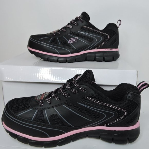 Skechers safety toe shoes, Slip Resistant, Woman's Size 6, Black. brand new - Picture 1 of 5